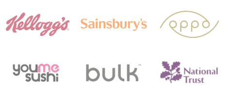 Label customer logos including cereal brands, supermarkets,