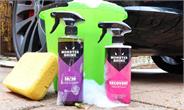 Durable waterproof labels on car cleaning products