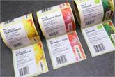 Durable vinyl wine bottle labels with barcodes on rolls