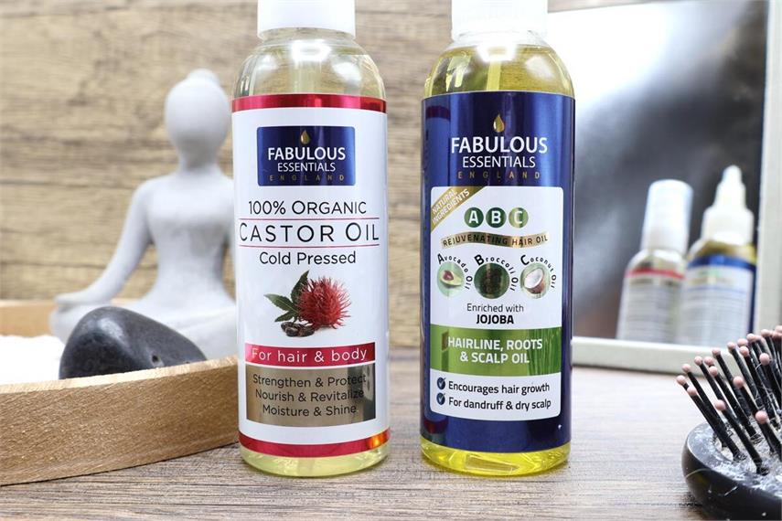 Fabulous Essentials hair oil bottles vinyl labels