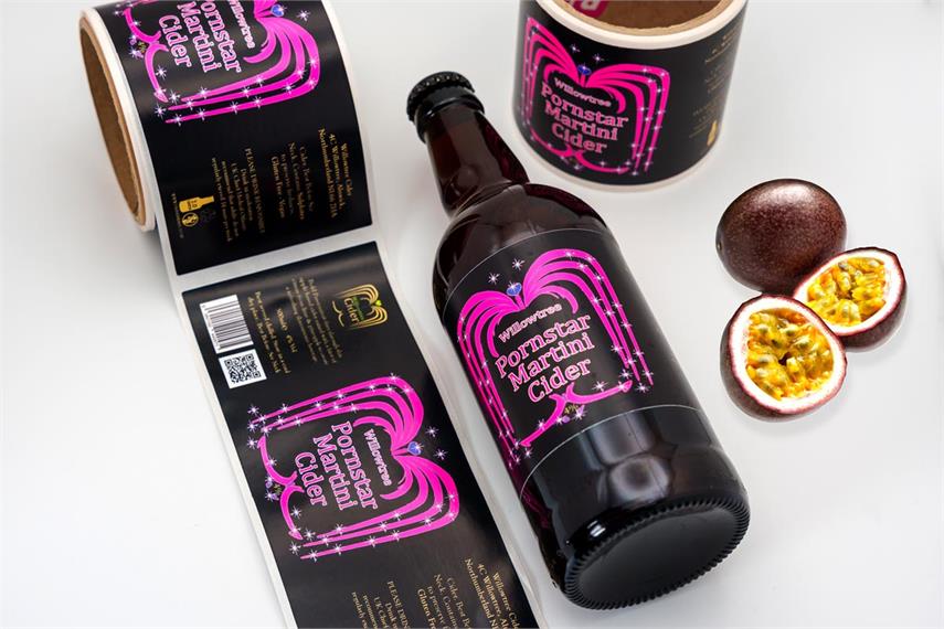 Cider labels of bottles of Martini Cider