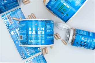 Printed product labels for capsule bottles