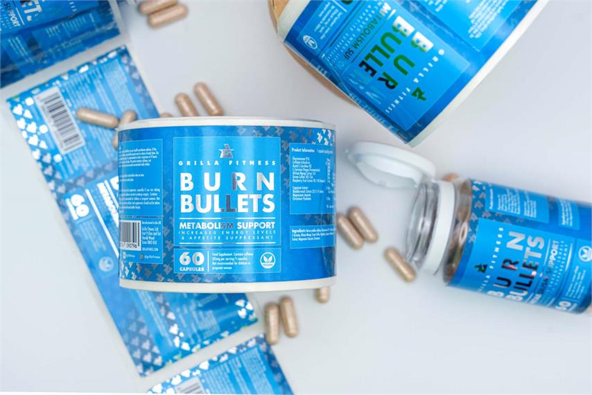 Printed product labels for capsule bottles