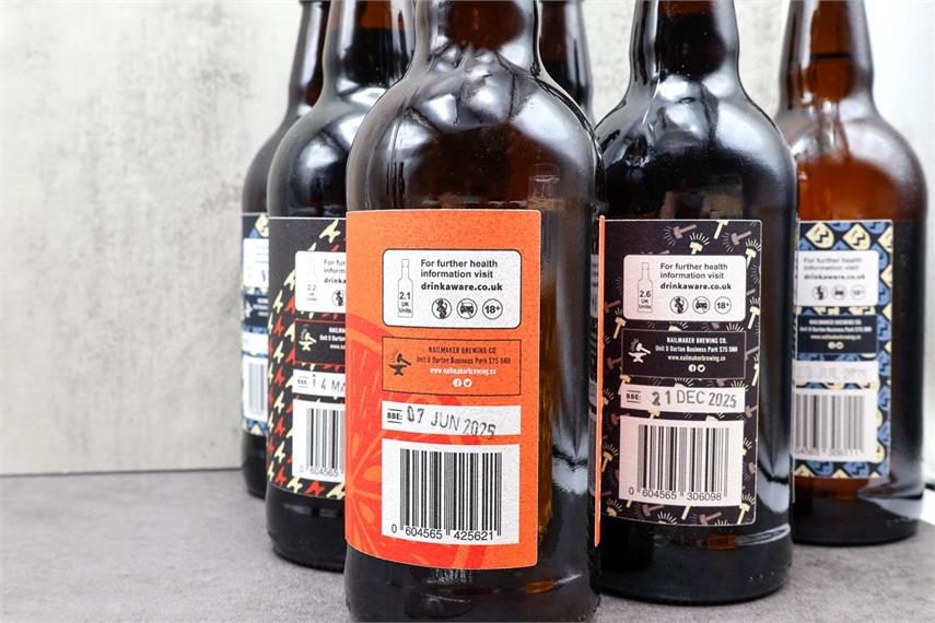 Barcode labels on bottles