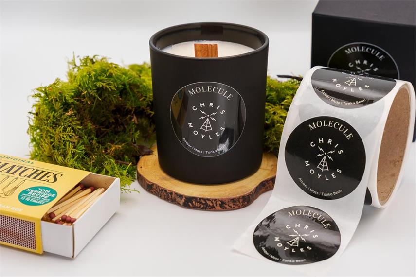 Candle labels on rolls