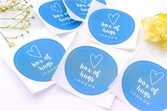 Circle Labels on sheets for box of hugs