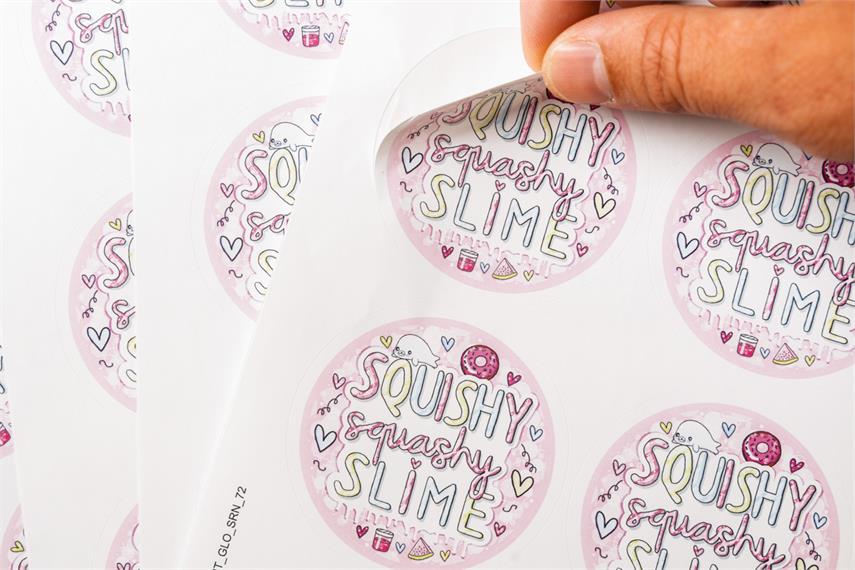 Branded logo stickers on sheets