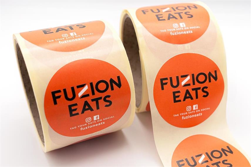 Example of a roll label finish