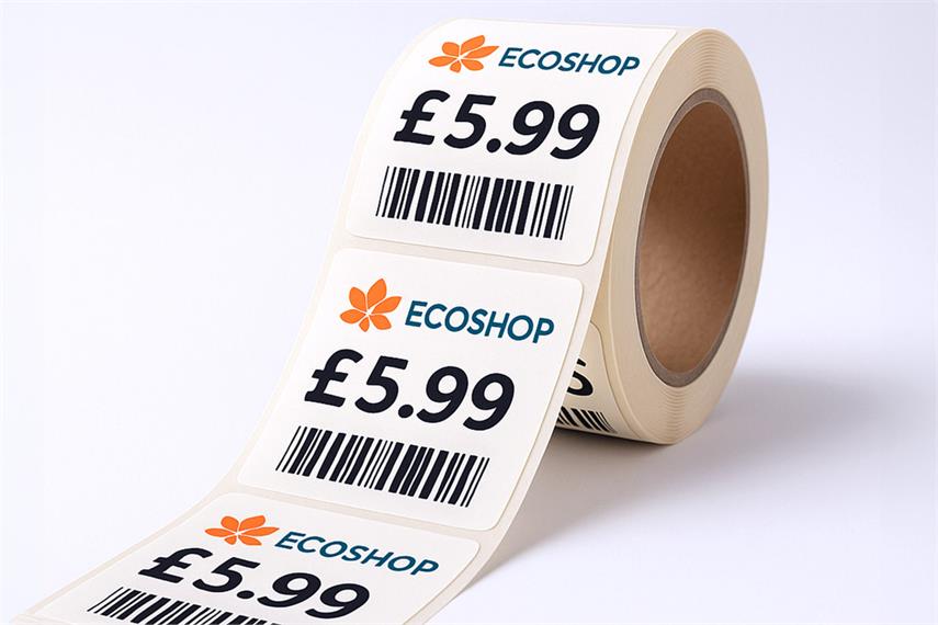 Price labels & stickers on roll for retail