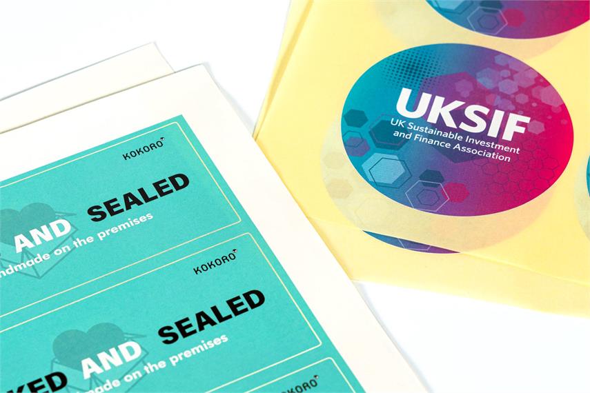 Two personalised sticker examples for service businesses