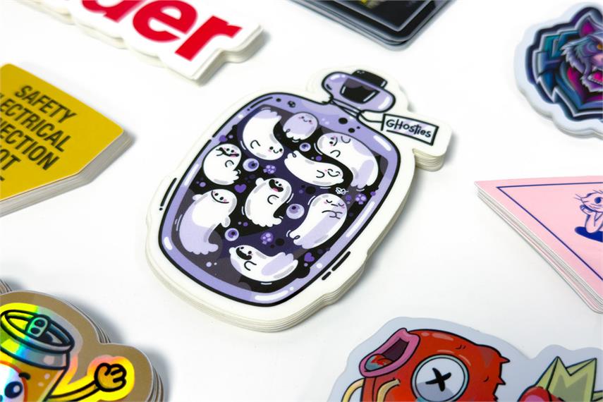 Custom die cut stickers printed as individual cut-out
